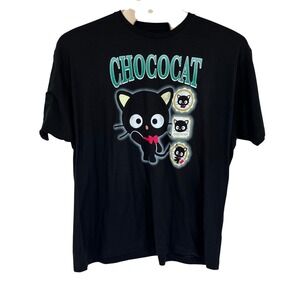 Sanrio Chococat T-Shirt Mens 3XL Black SanrioCore Harajuku Streetwear Kawaii